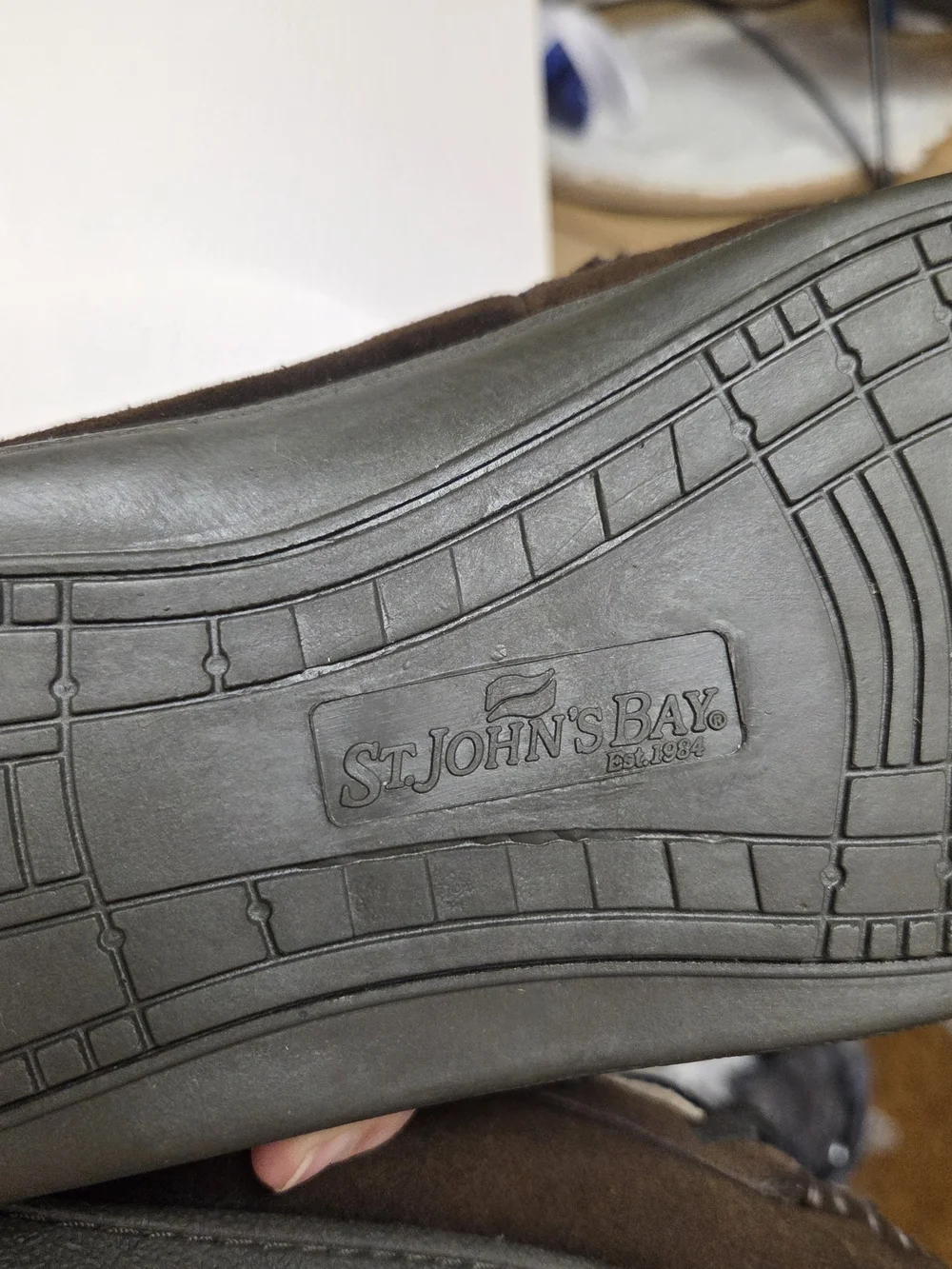 St. John's Bay Dark Brown Suede Moccasin Slip-Ons. Size 10M. #0240